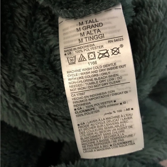 NWT men’s old navy full zip fleece jacket coat size medium TALL green pockets - Picture 7 of 9